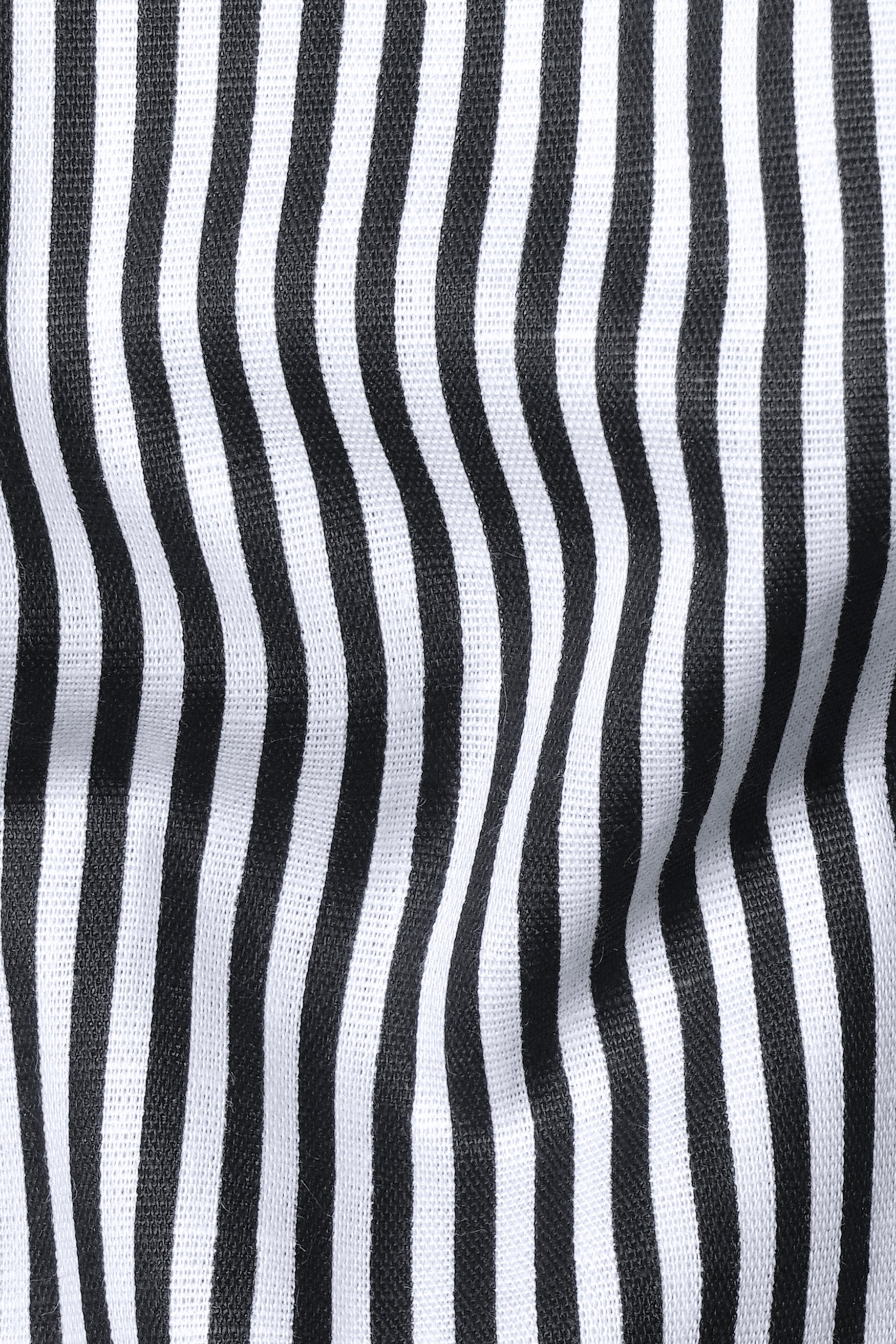 Bright White and Black Striped Premium Cotton Shirt