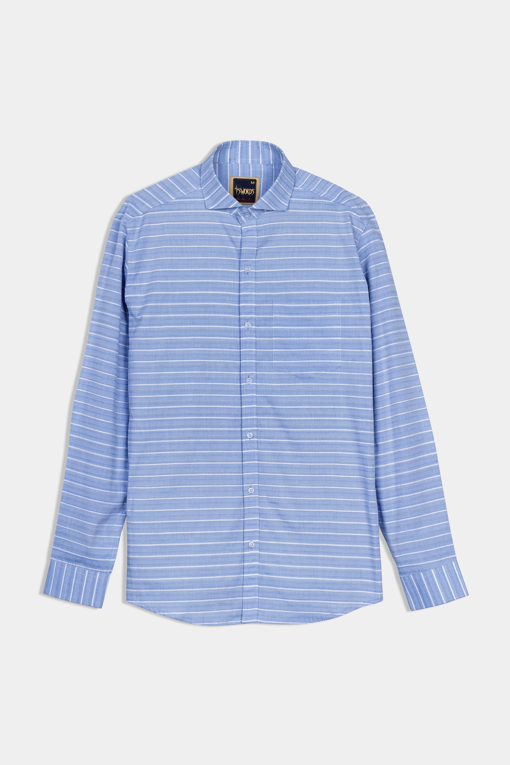 Polo Blue and White Striped Premium Cotton Shirt