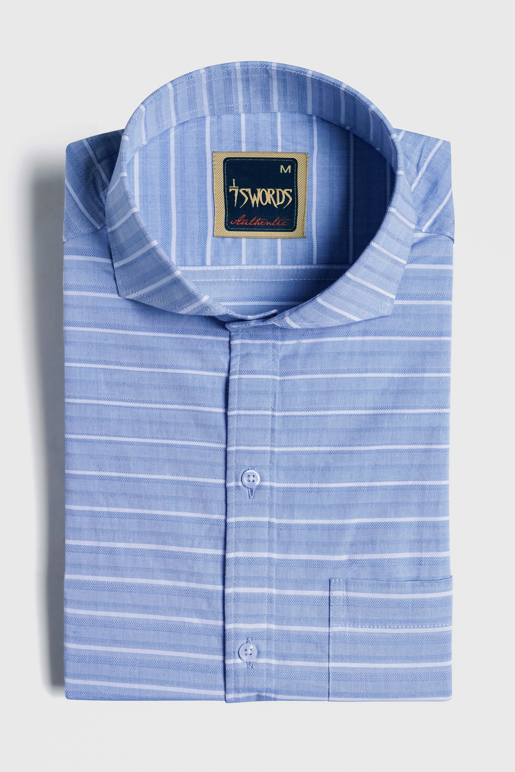 Polo Blue and White Striped Premium Cotton Shirt