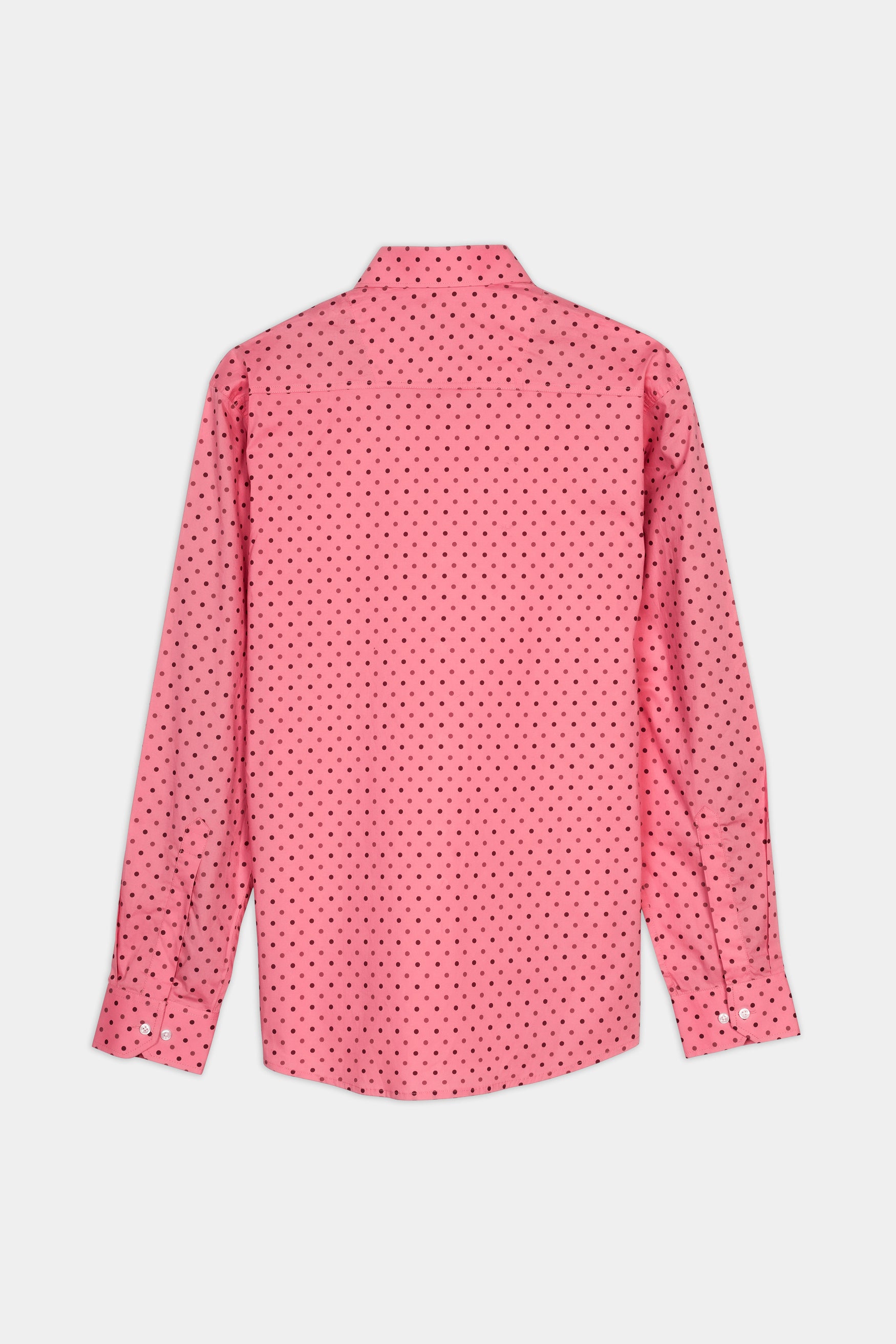 Blossom Pink with Claret Maroon Dotted Premium Cotton Shirt