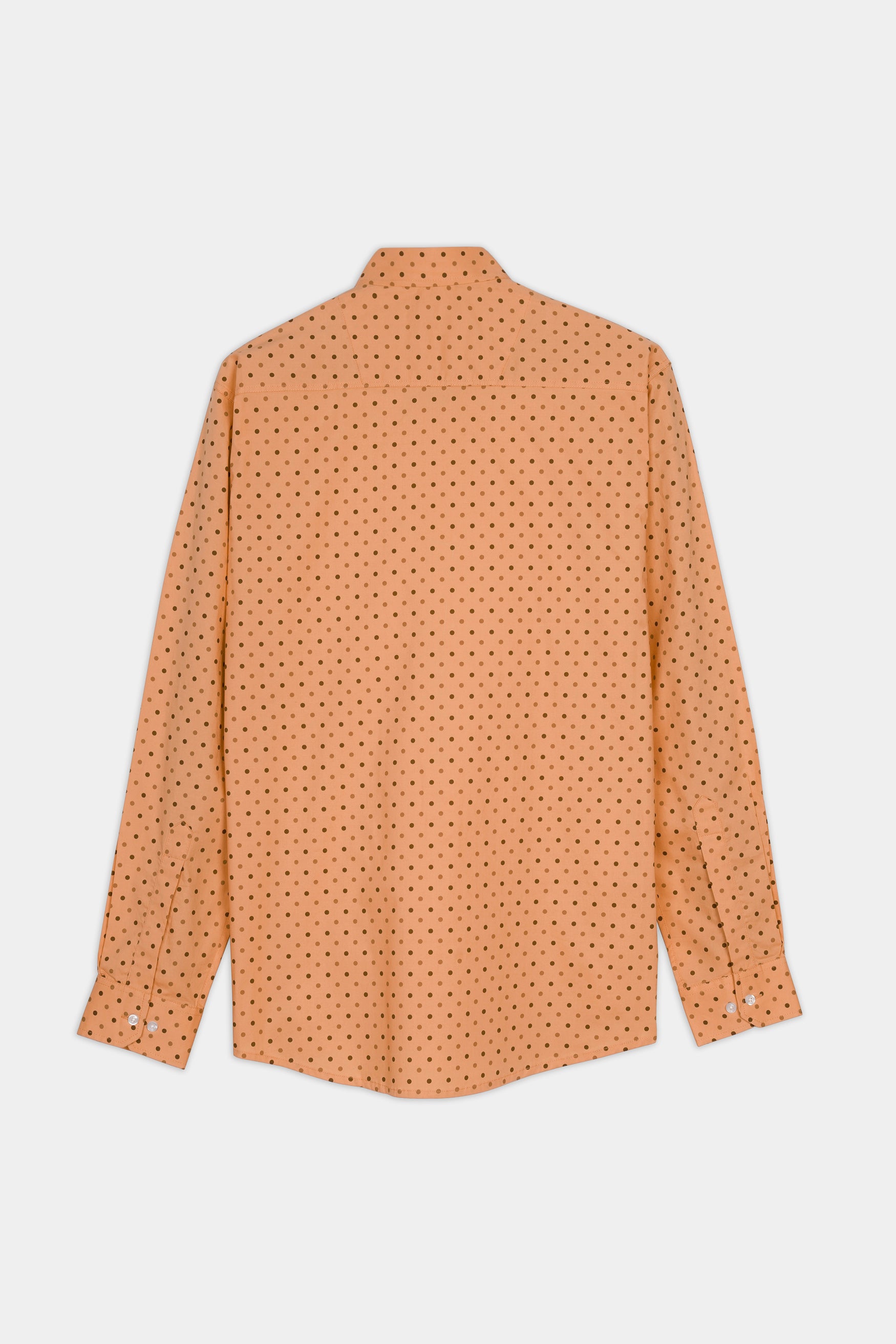 Apricot Brown with Sepia Brown Dotted Premium Cotton Shirt