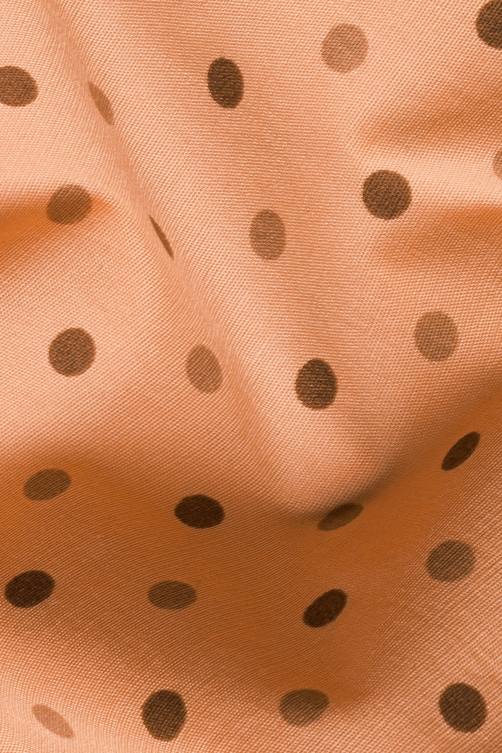 Apricot Brown with Sepia Brown Dotted Premium Cotton Shirt