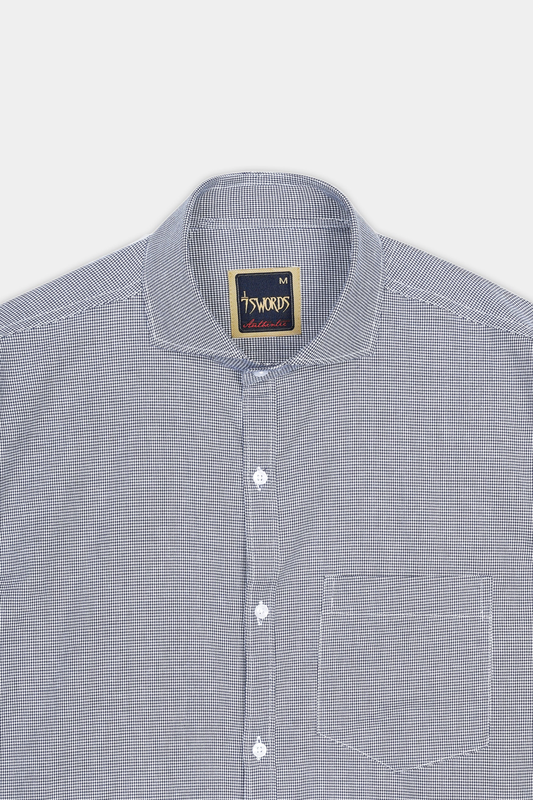 Mako Gray and Nobel Gray Houndstooth Premium Cotton Shirt