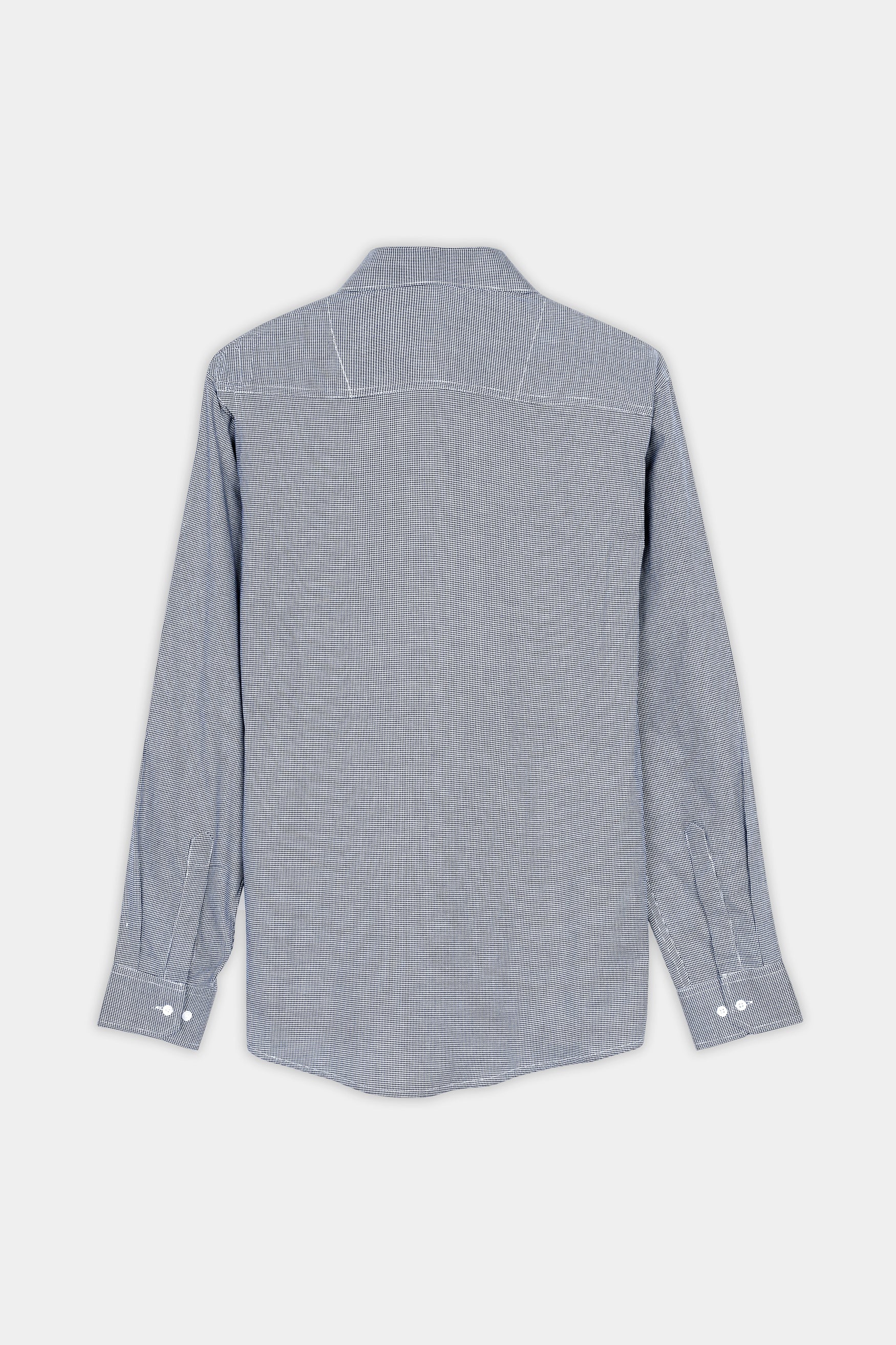 Mako Gray and Nobel Gray Houndstooth Premium Cotton Shirt