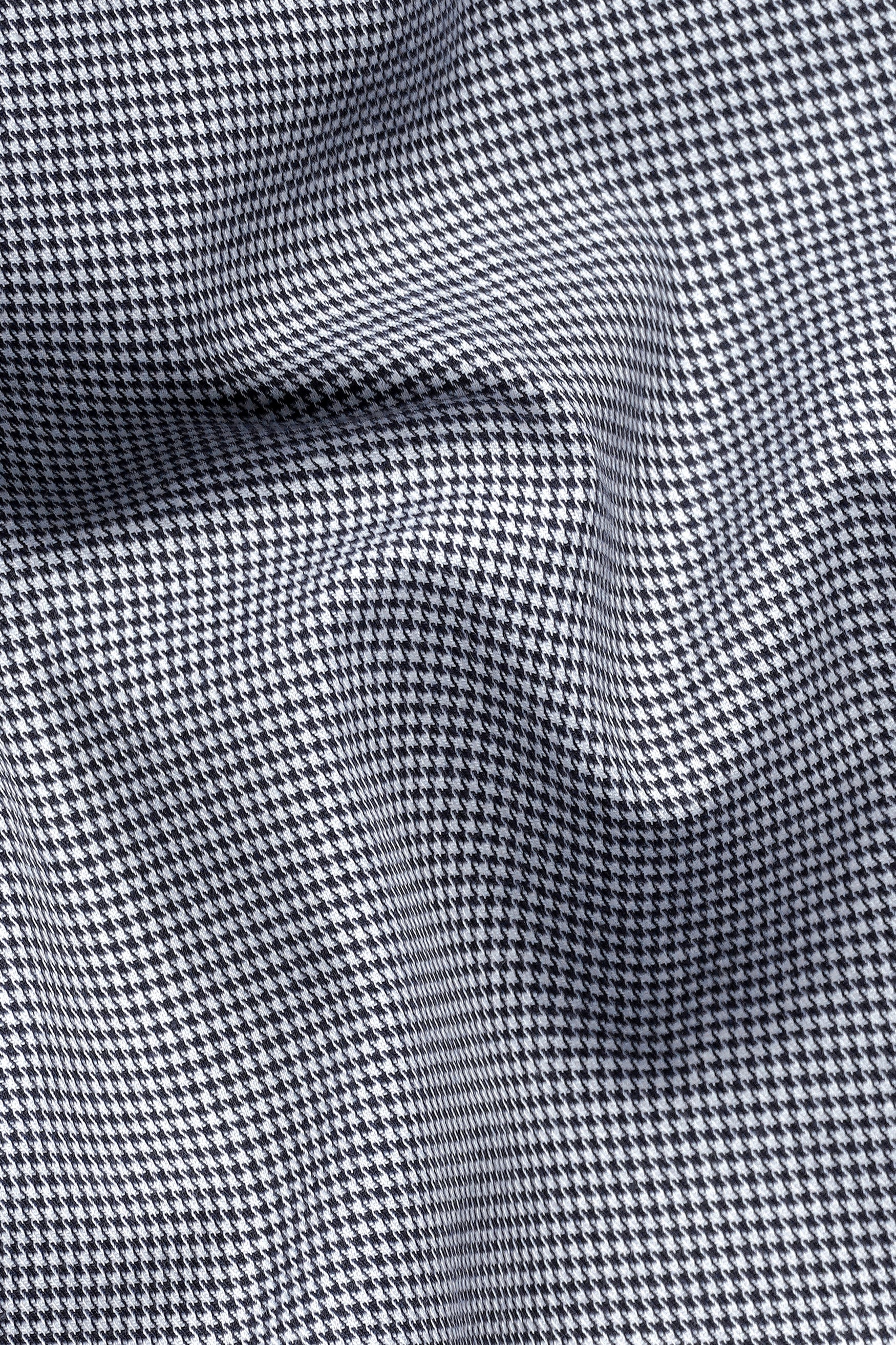 Mako Gray and Nobel Gray Houndstooth Premium Cotton Shirt