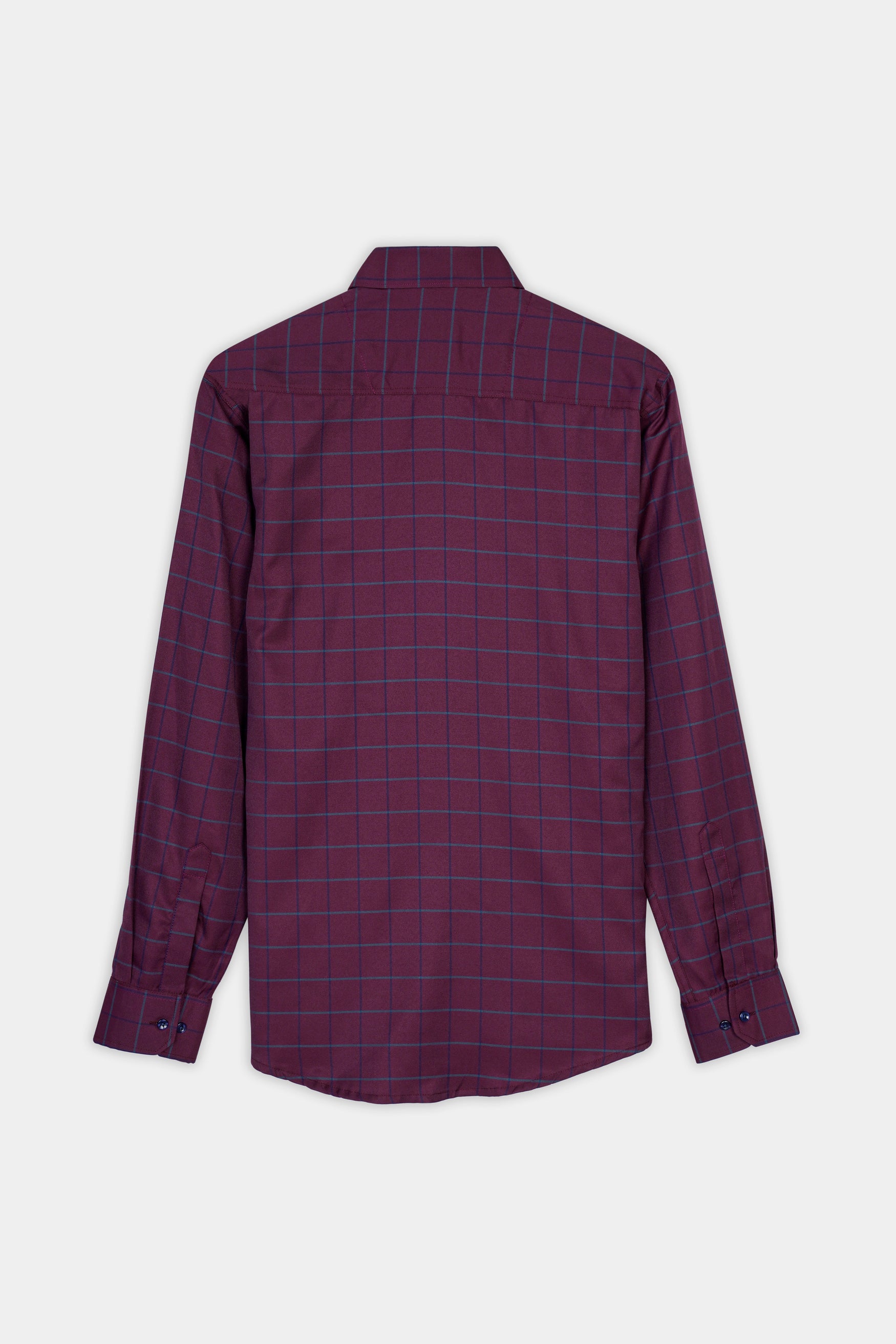 Palatinate Burgundy and Slate Gray Windowpane Premium Cotton Shirt