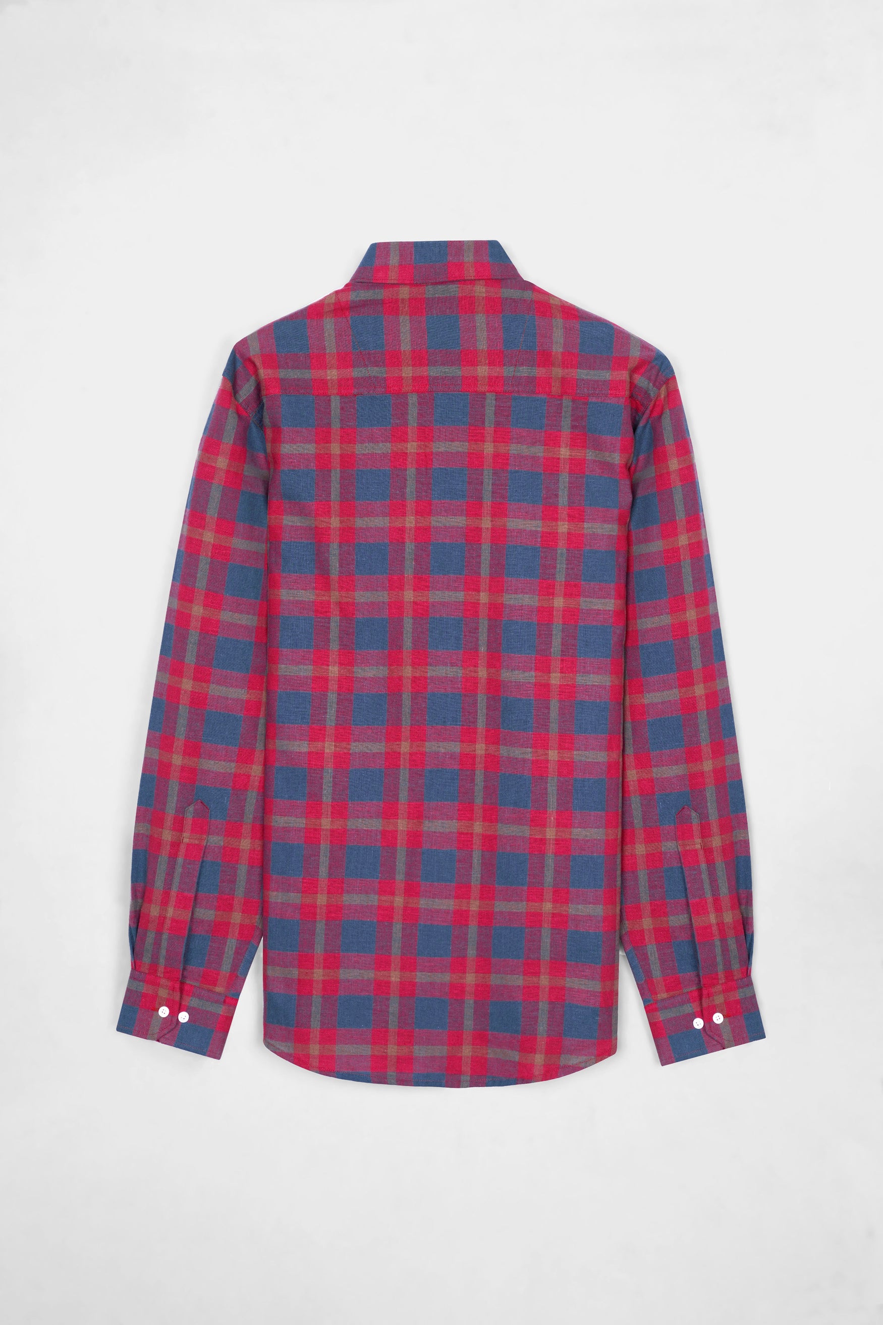 Falu Red and Pickled Blue Checkered Premium Cotton Button Down Shirt