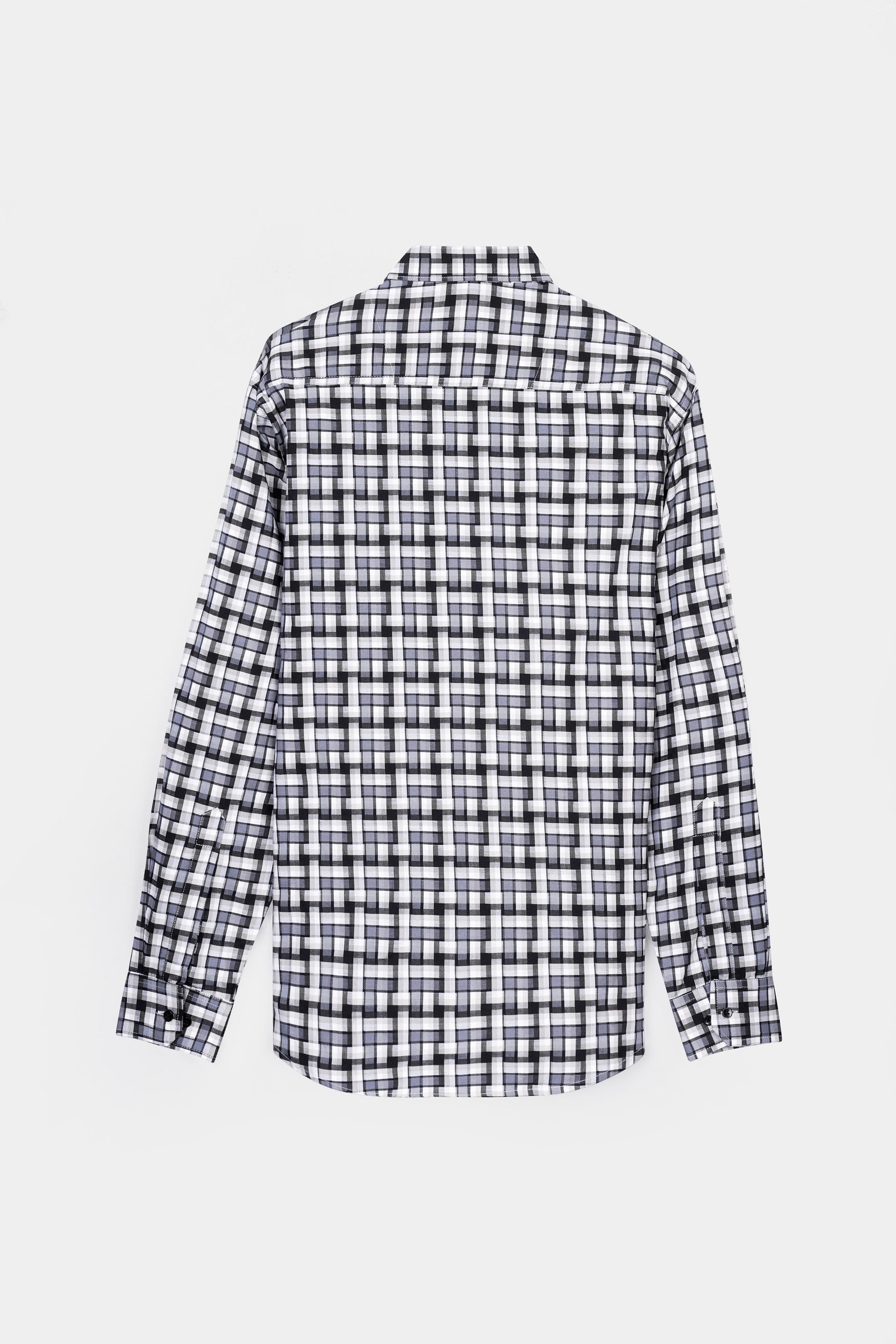 Davy Gray with Cinder Gray and White Checkered Premium Cotton Shirt