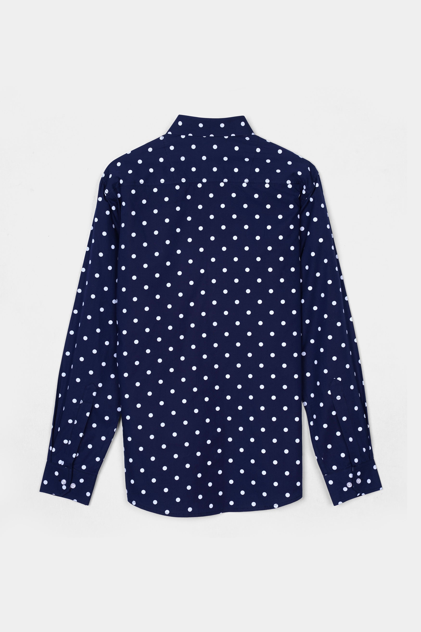 Haiti Blue and White Polka Dotted Premium Cotton Shirt