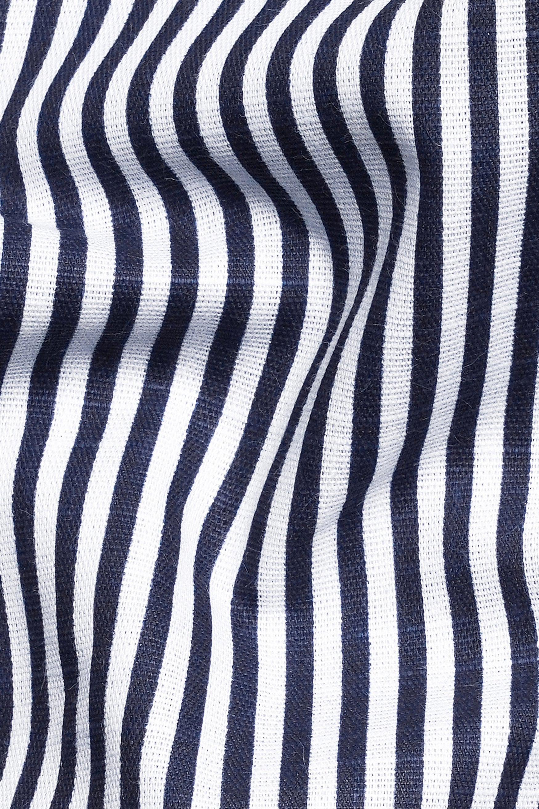 Haiti Blue and Bright White Striped Premium Cotton Shirt