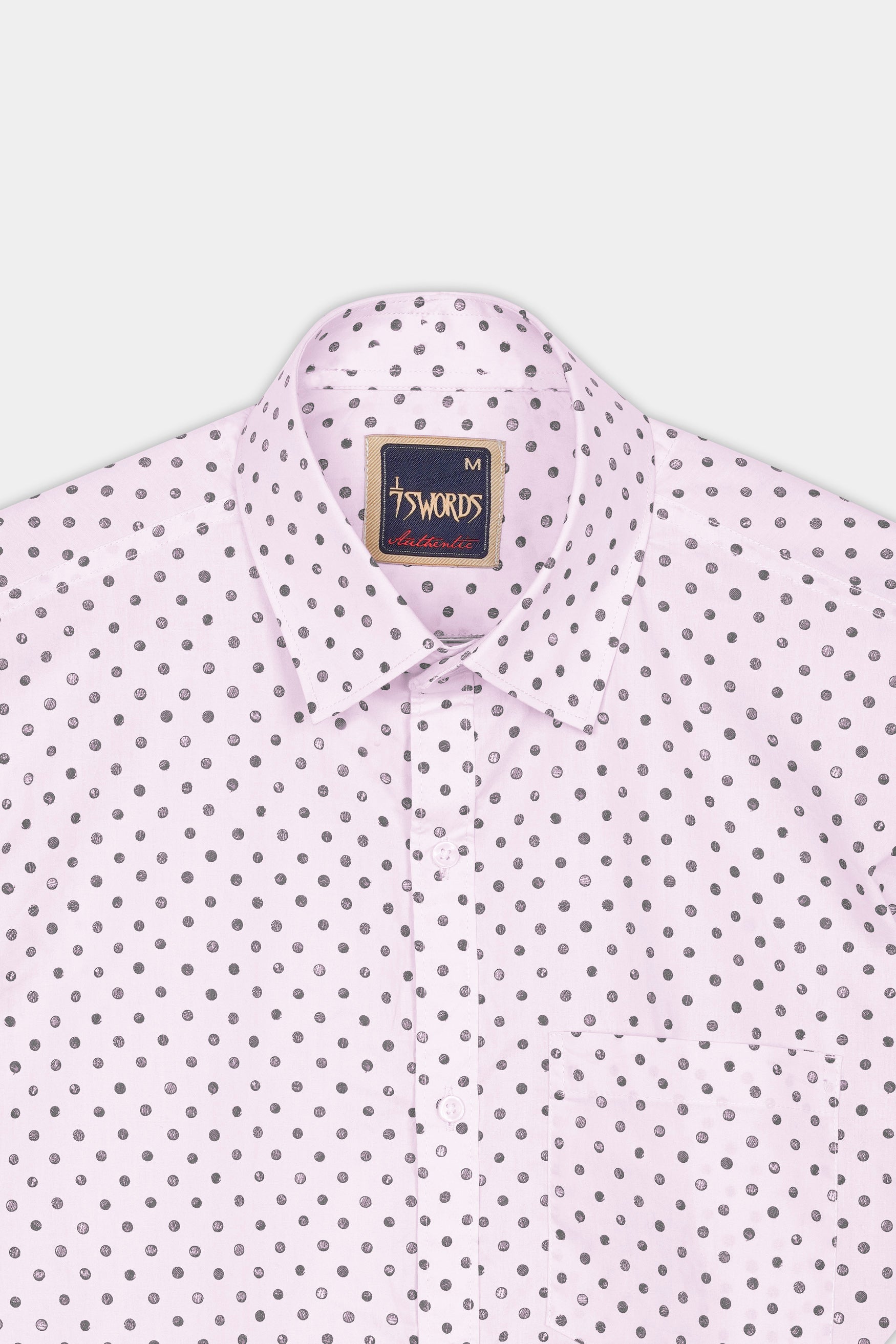 Cameo Lavender and Martini Gray Polka Dotted Premium Cotton Shirt