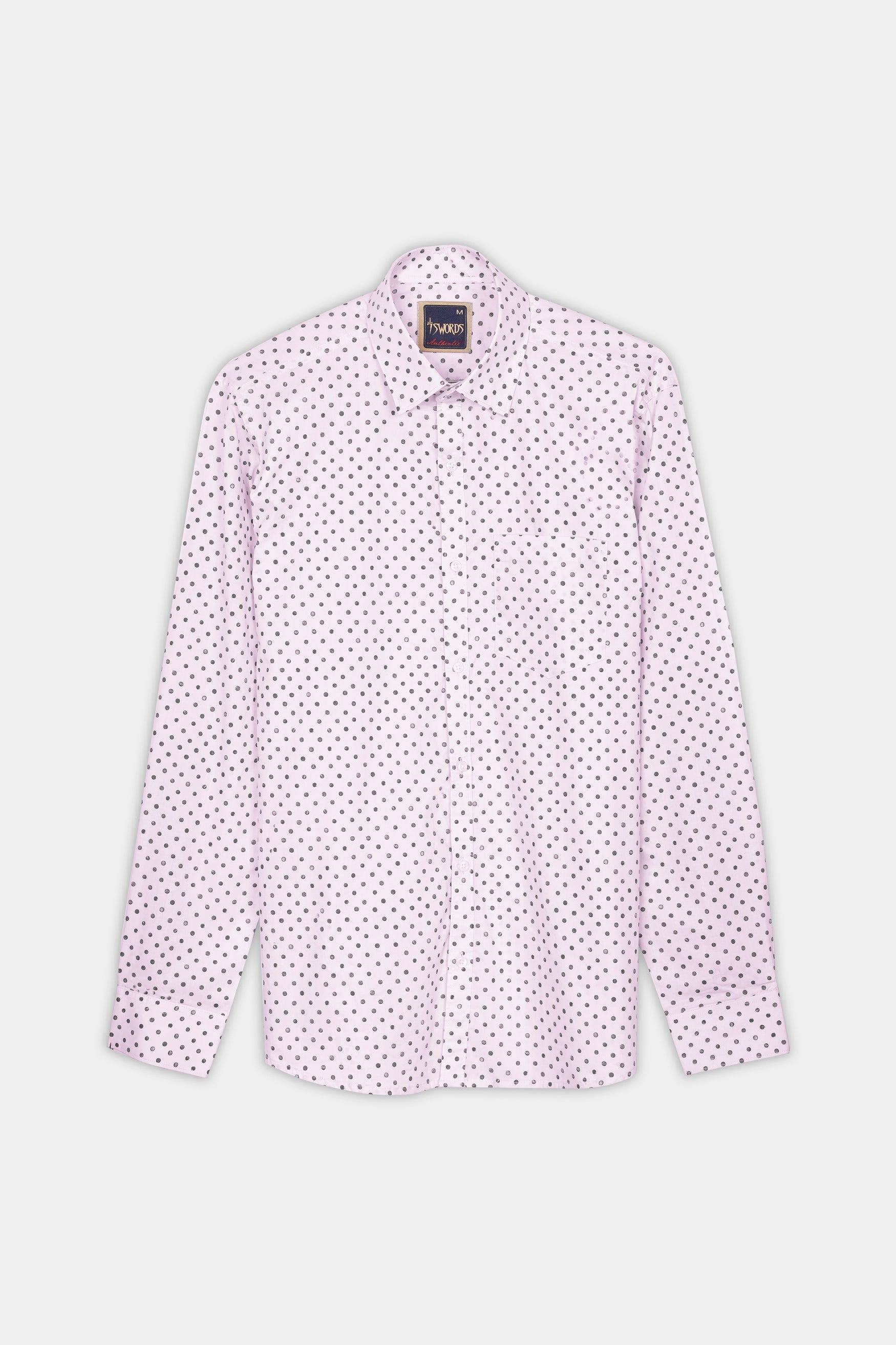 Cameo Lavender and Martini Gray Polka Dotted Premium Cotton Shirt