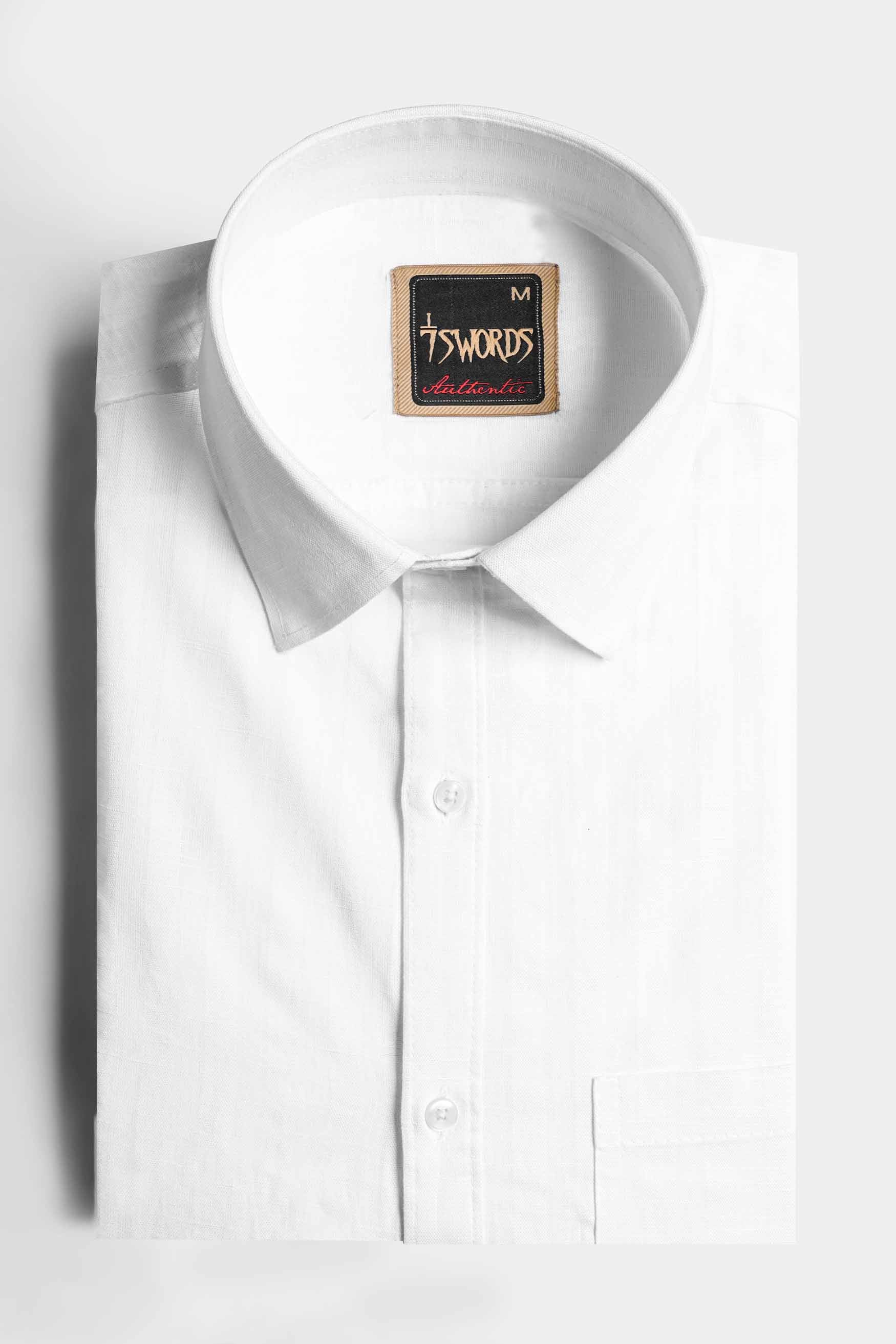 Bright White Striped Premium Cotton Shirt