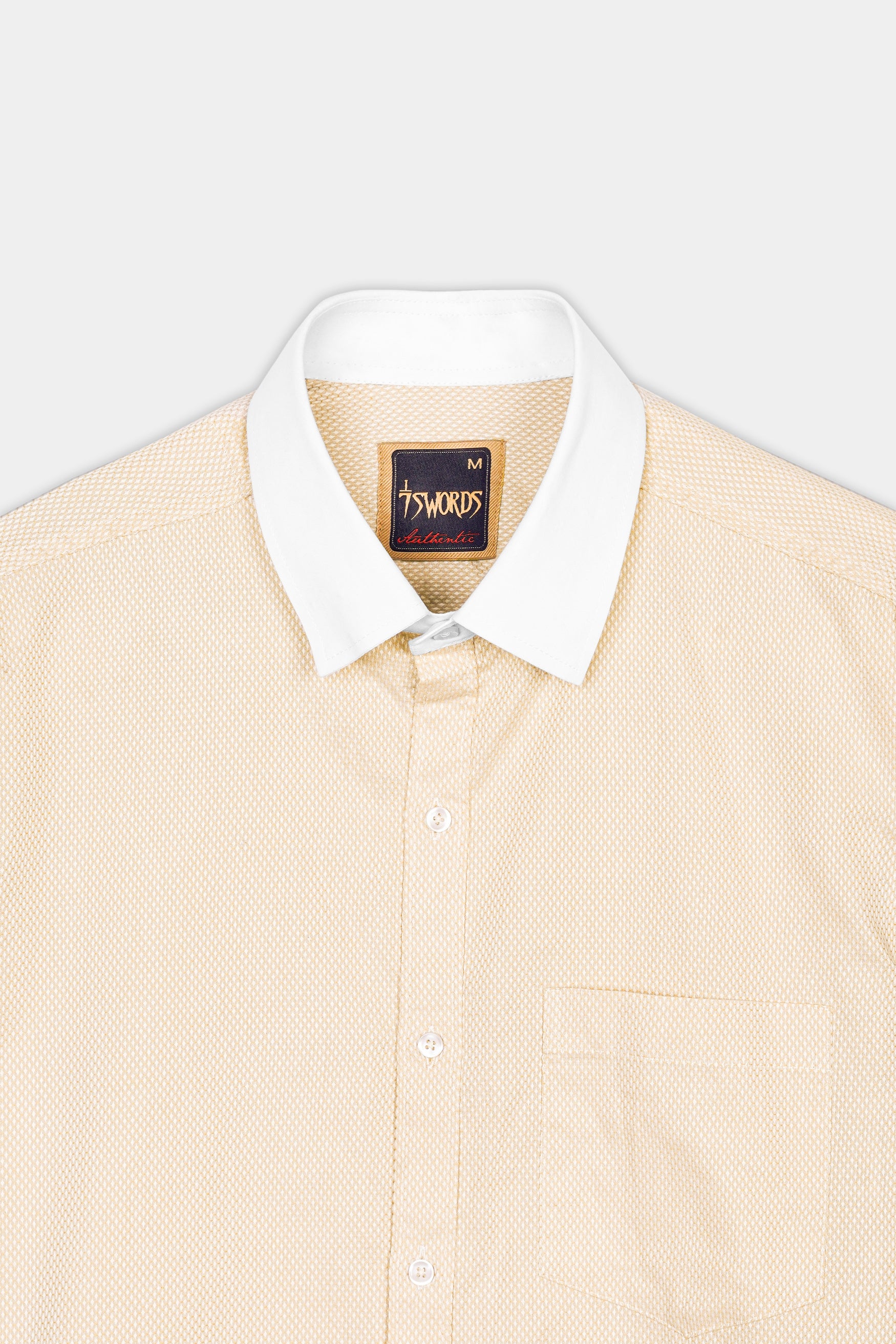 Desert Beige Premium Cotton Shirt with White Cuffs and Collar