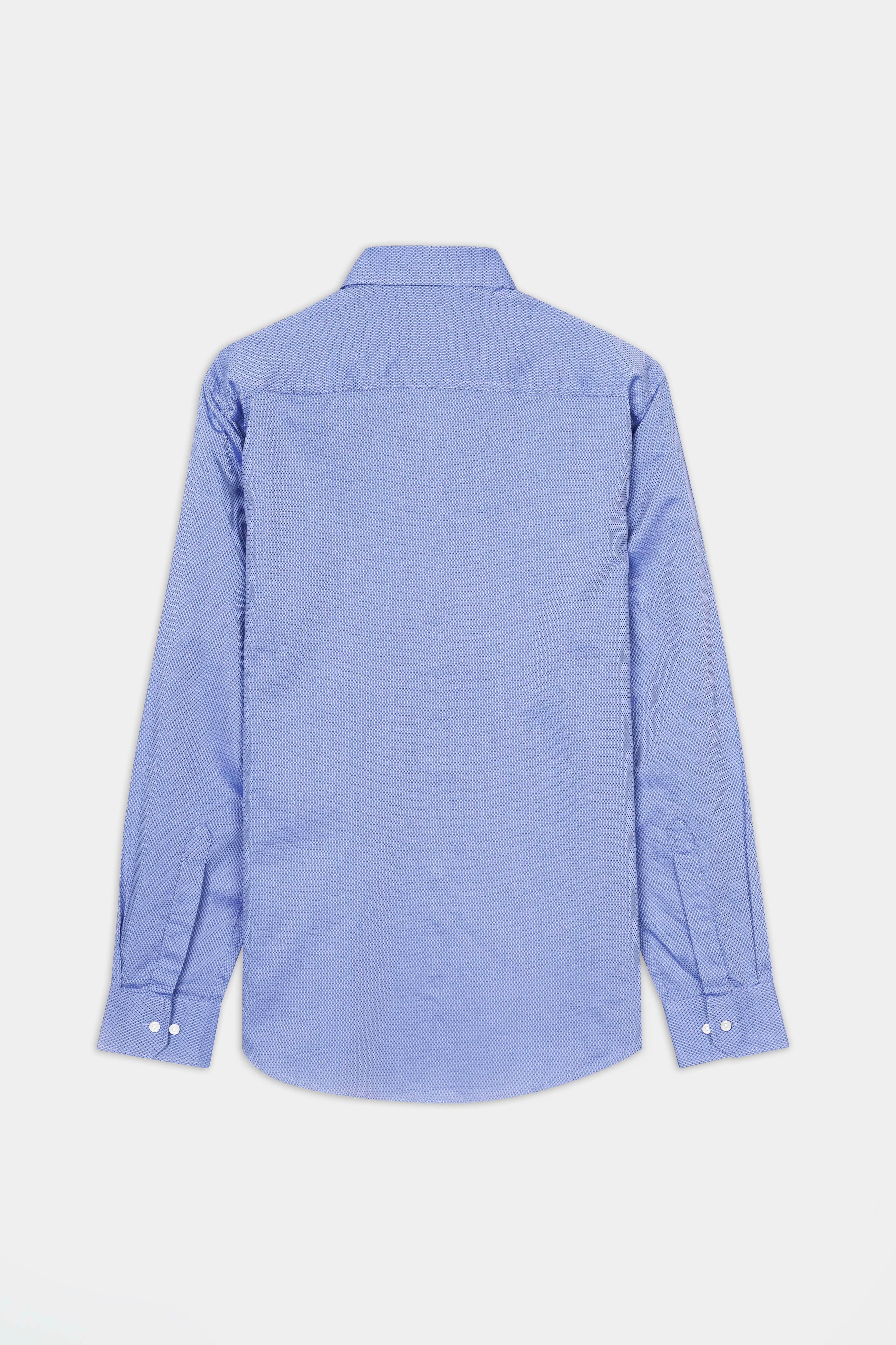 Faded Blue textured Premium Cotton Shirt