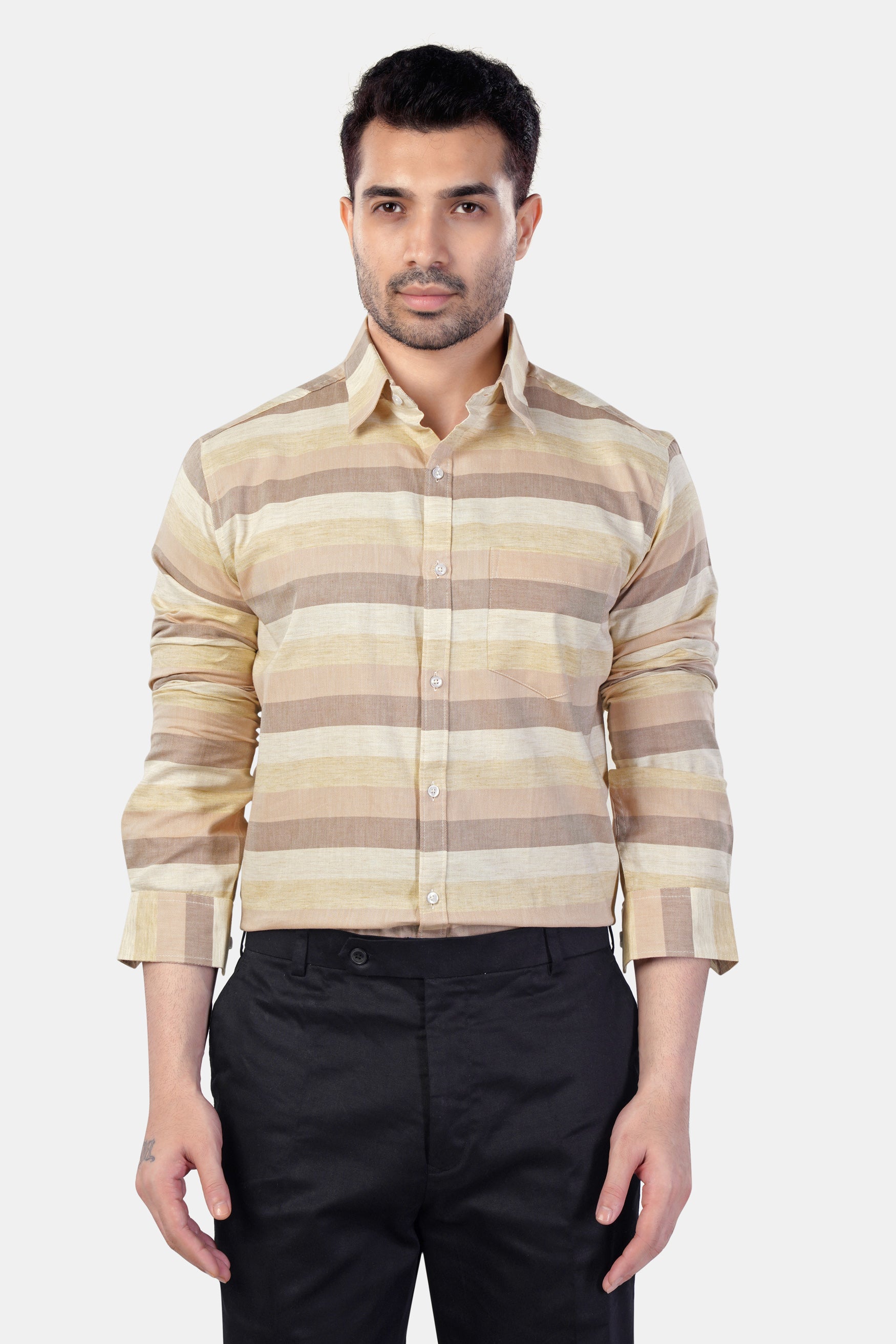 Rodeo Brown and Sorrel Brown Multicolour Premium Cotton Shirt