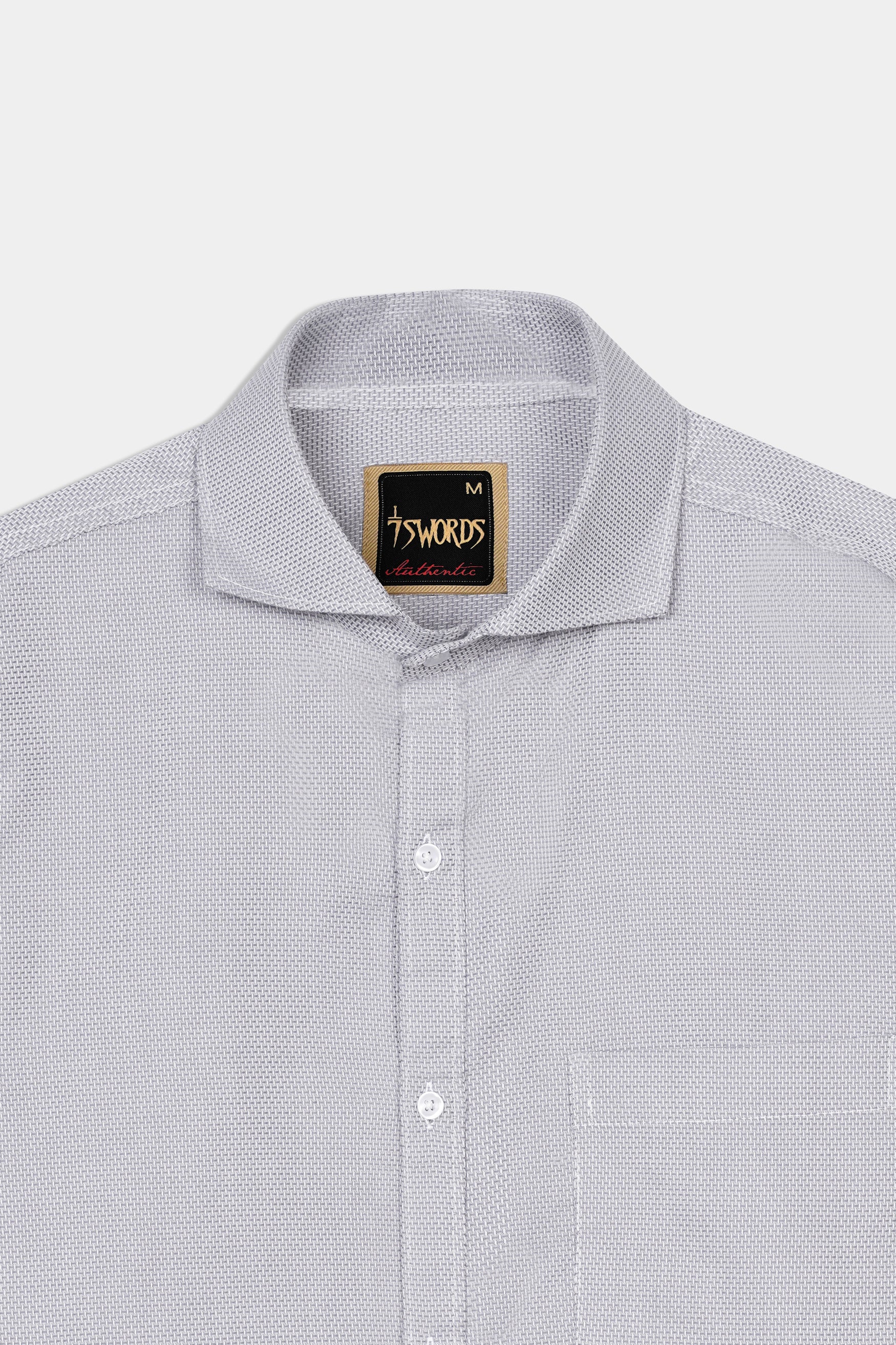 Ghost Gray textured Premium Cotton Shirt