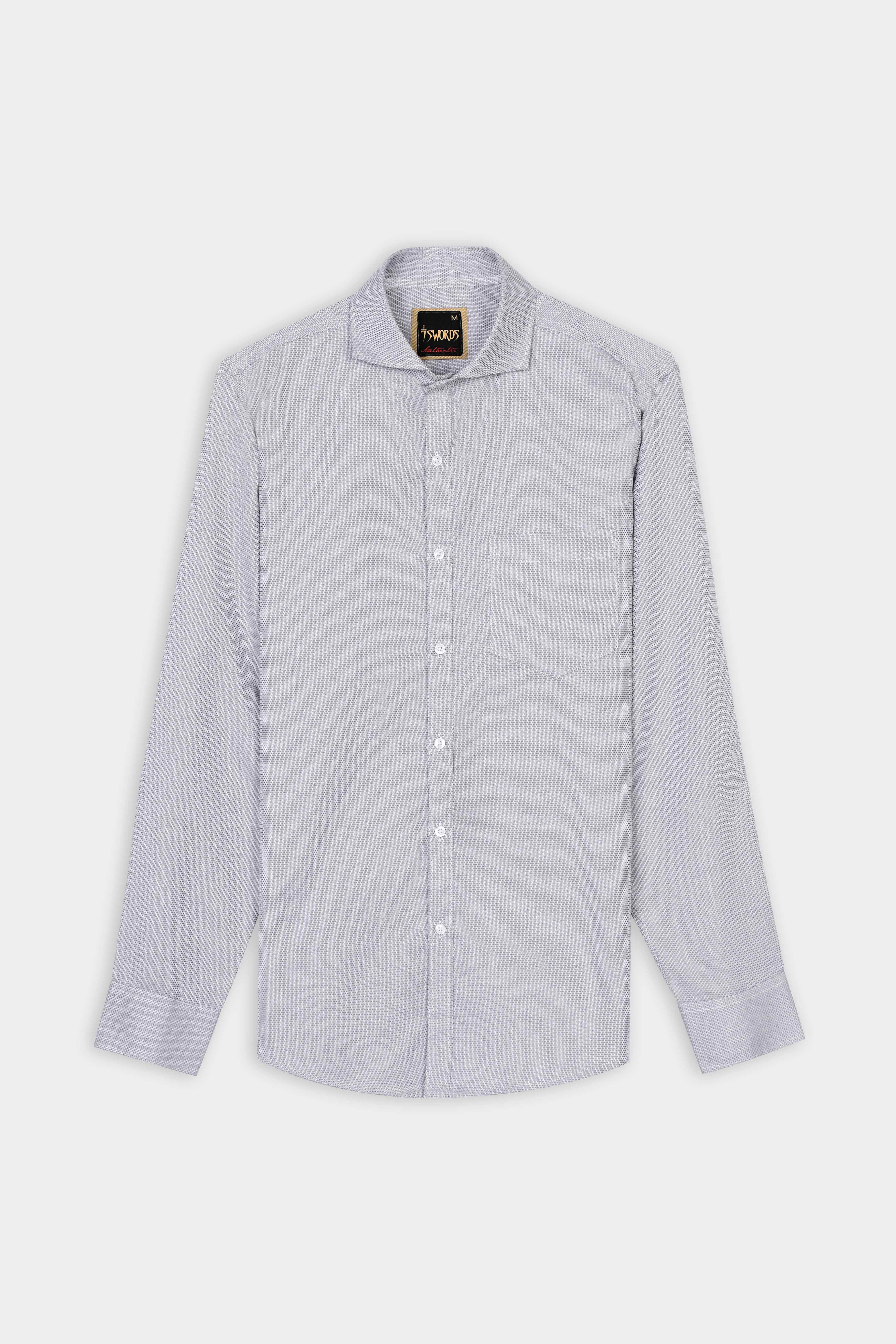 Ghost Gray textured Premium Cotton Shirt