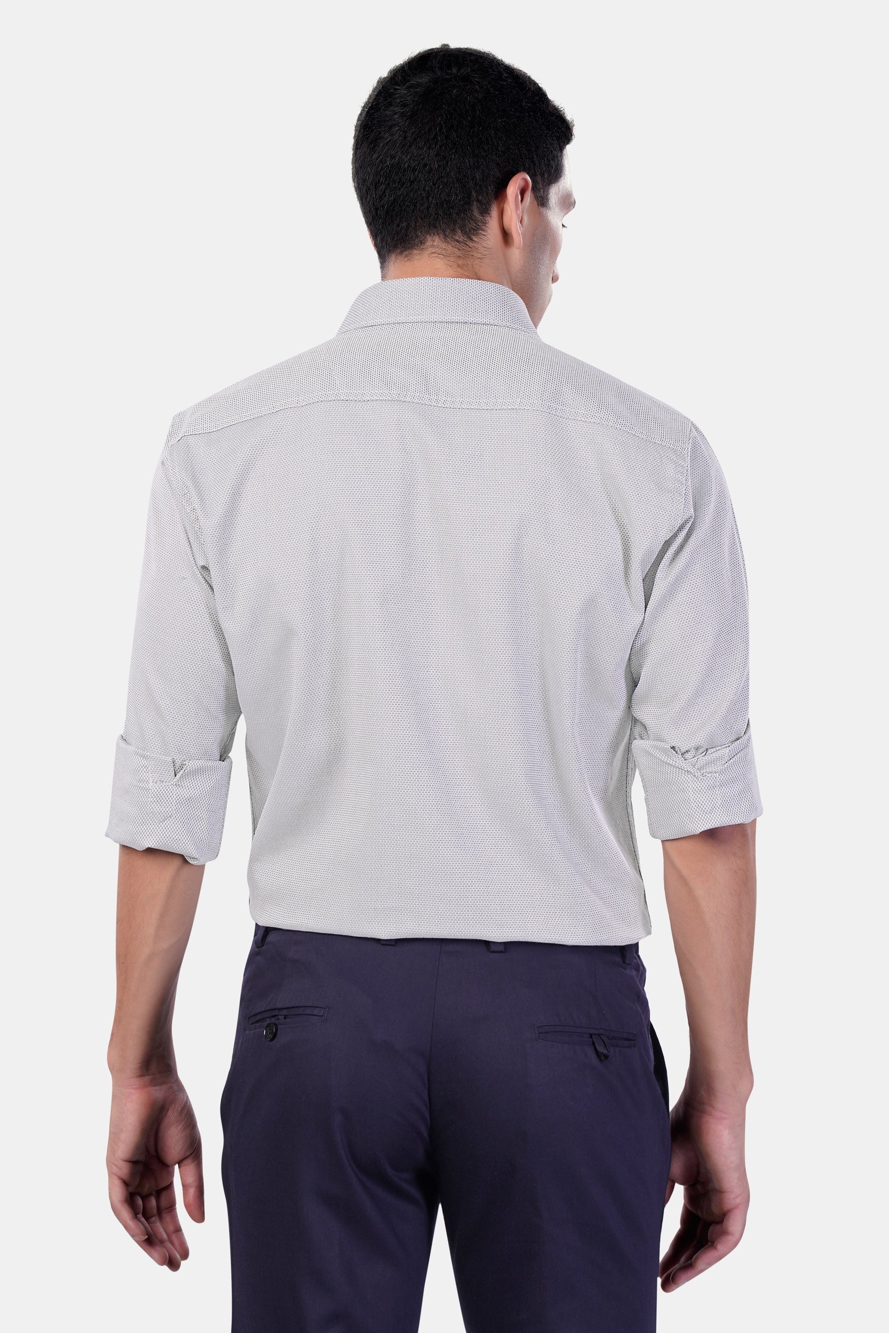 Ghost Gray textured Premium Cotton Shirt