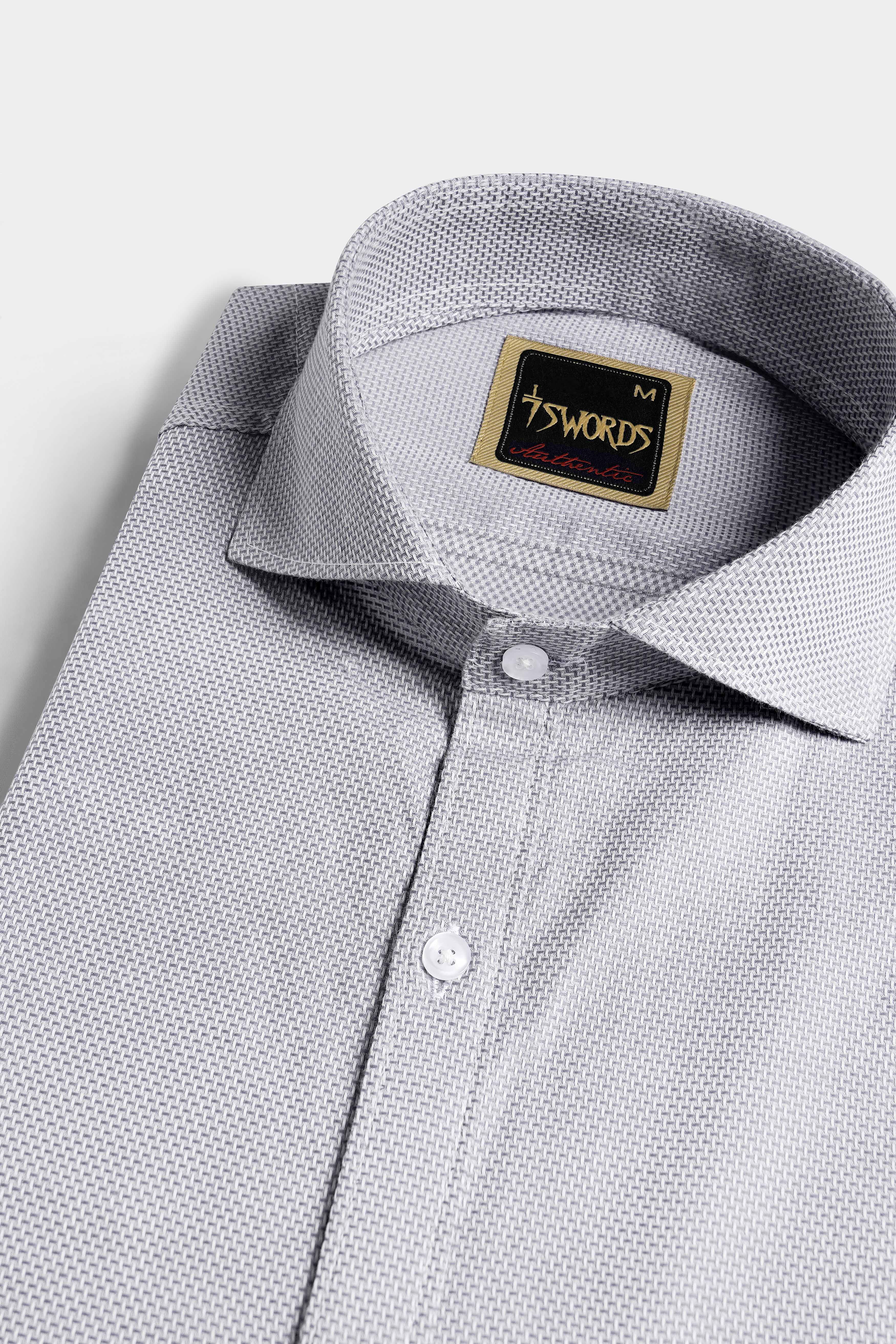 Ghost Gray textured Premium Cotton Shirt