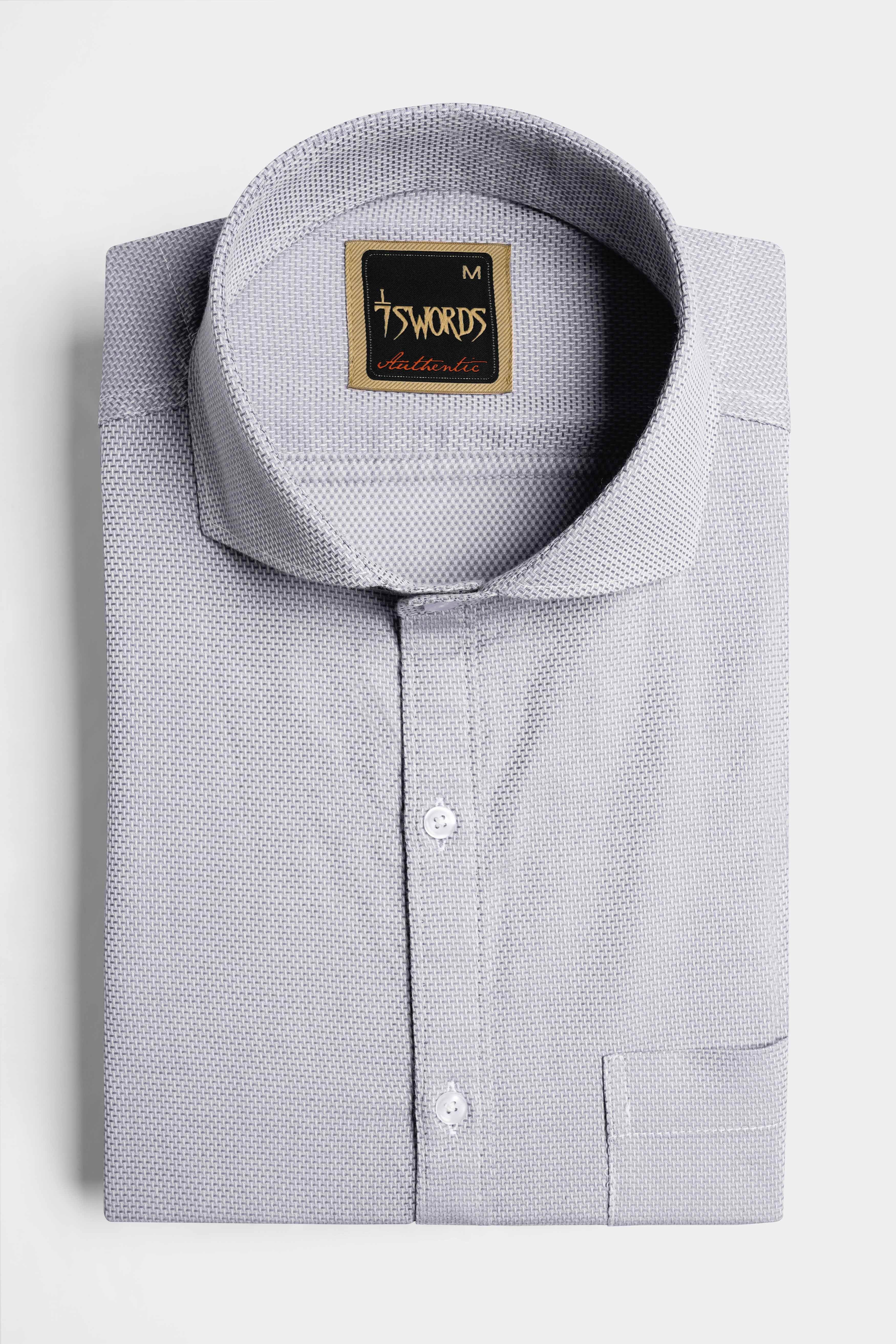 Ghost Gray textured Premium Cotton Shirt