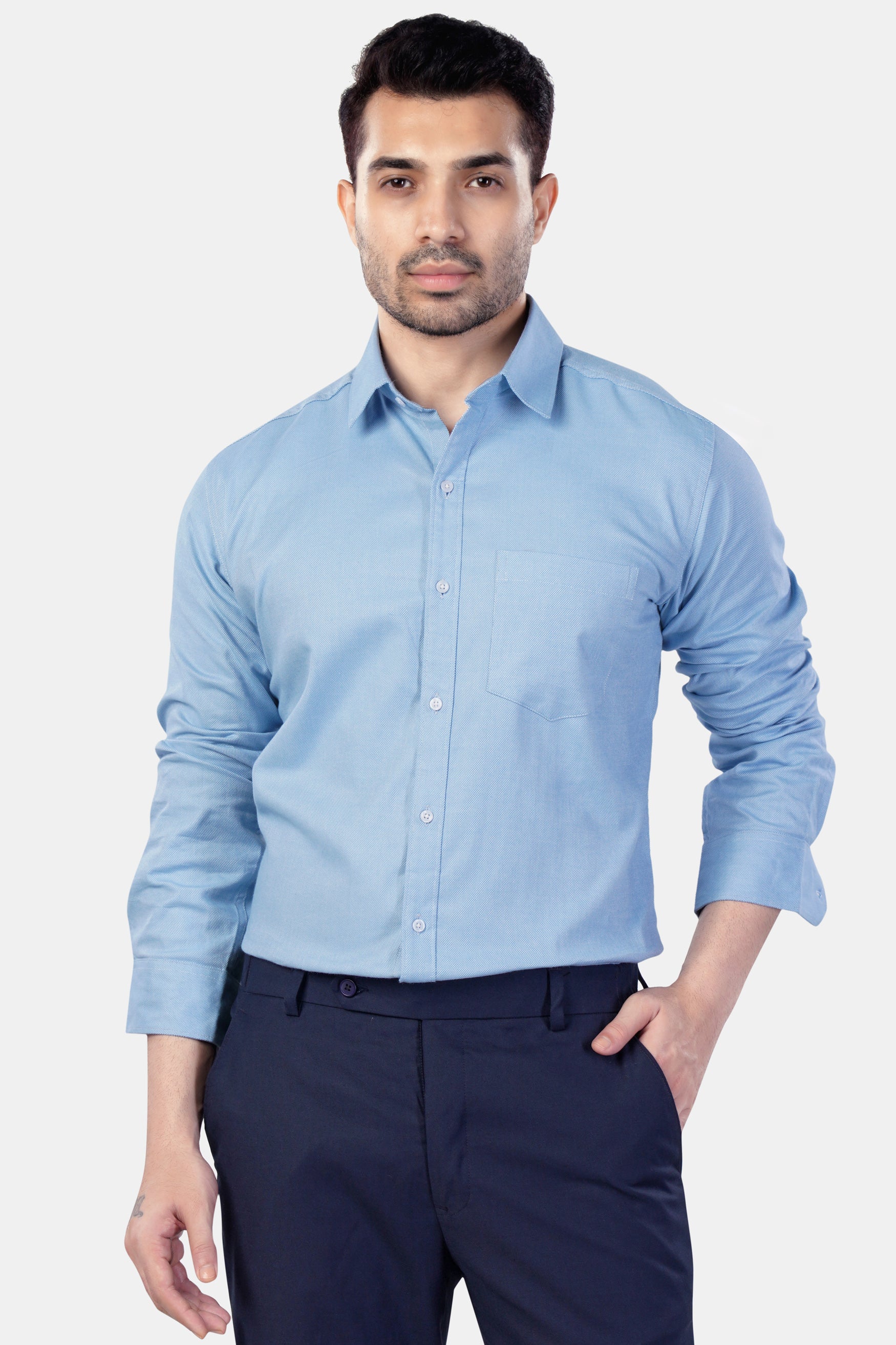 Spindle Blue Premium Cotton Shirt